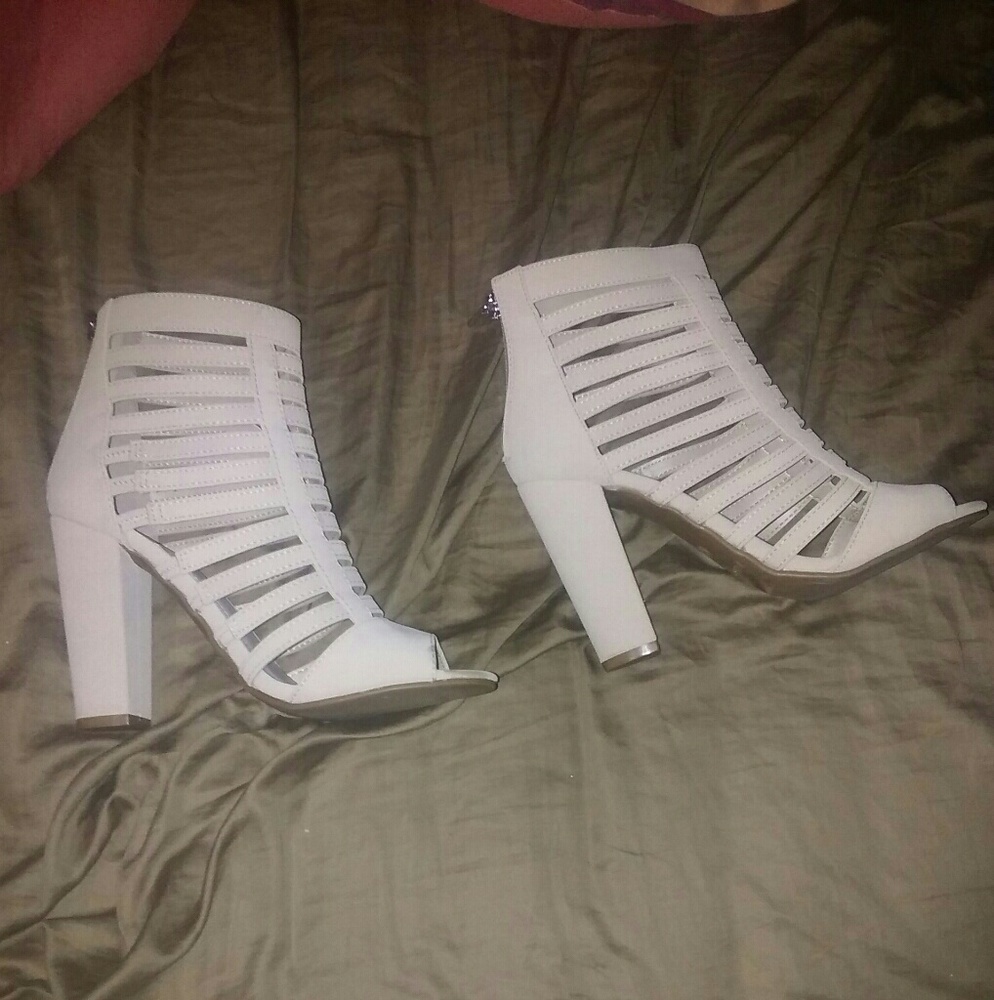 Nude High Heel Booties Size 7